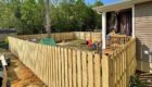backyard wooden picket fence