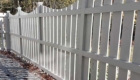 high white vinyl picket fence