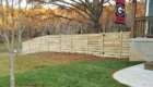 horizontal wooden back yard fence