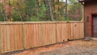 Vertical wooden privacy fence